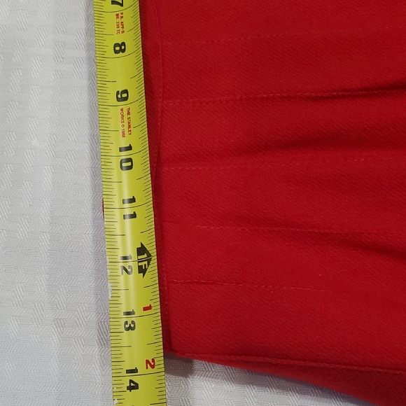 Vtg Metro Work Vibrant Red A-Line Pleated Wool Skirt - Picture 5 of 9